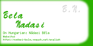 bela nadasi business card